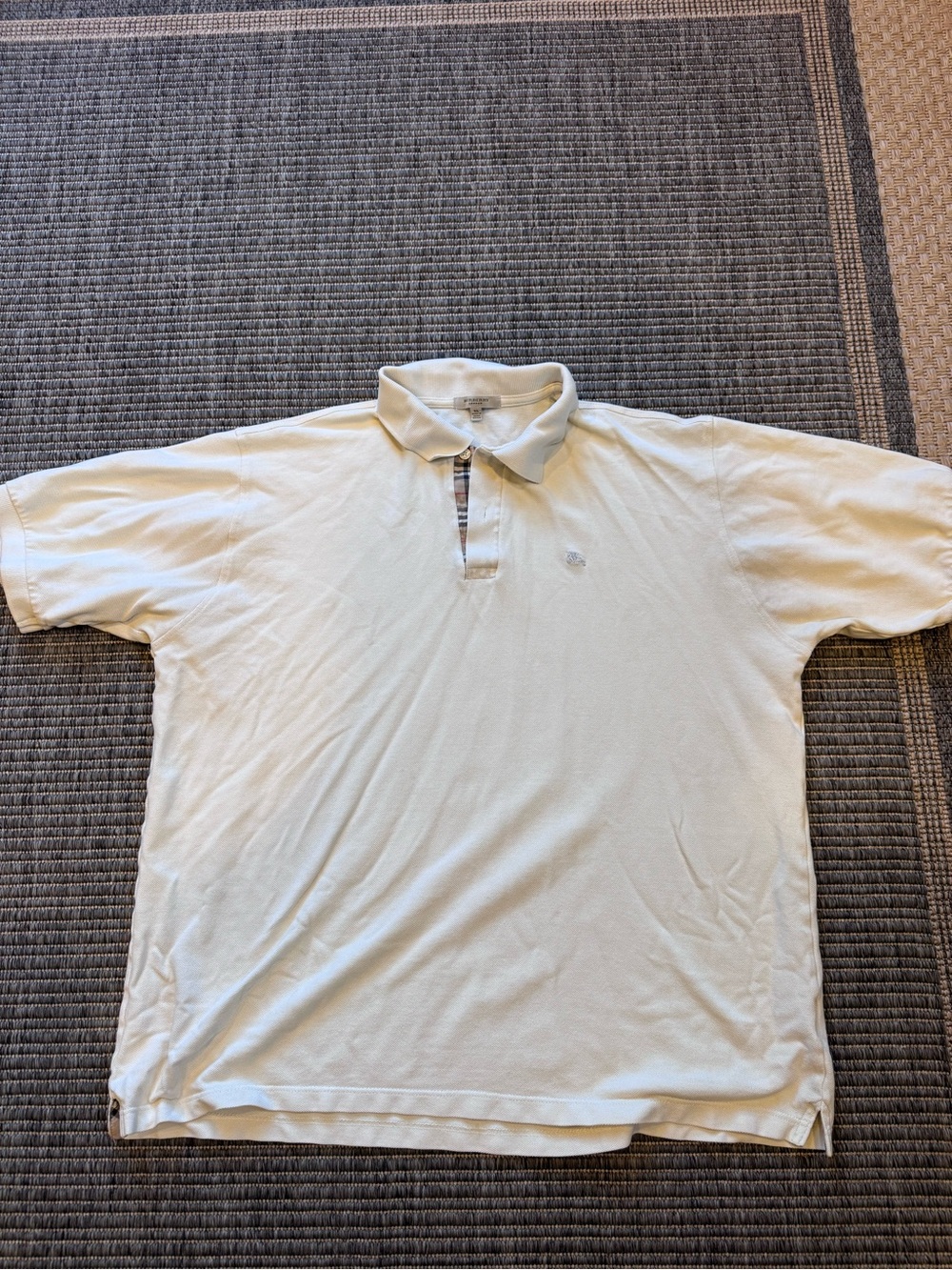 Burberry Men's Polo Shirt in Light Cream